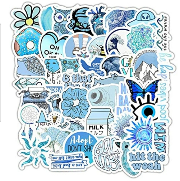 Sticker Supply Other - 50 Stickers | 2 inch | Matte Finish | Blue | Brand New